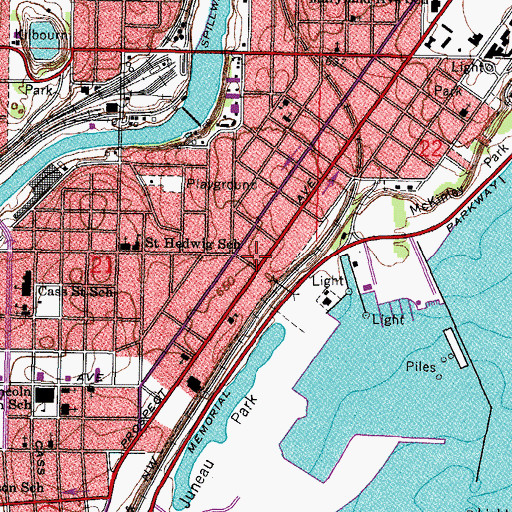Topographic Map of Edgewater Terrace, WI