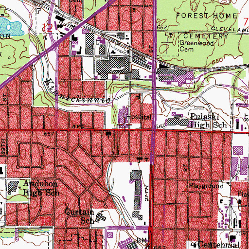 Topographic Map of Saint Luke's Patient Tower, WI