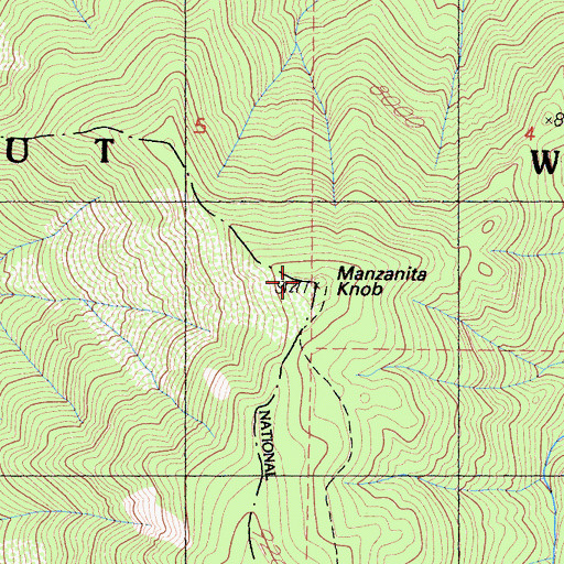 Topographic Map of Manzanita Knob, CA
