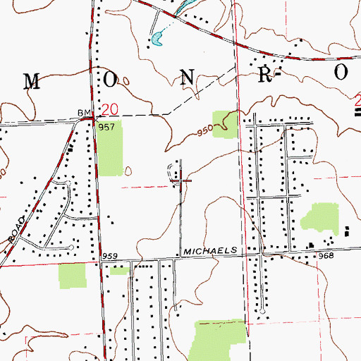 Topographic Map of Hickory Haven Farm, OH