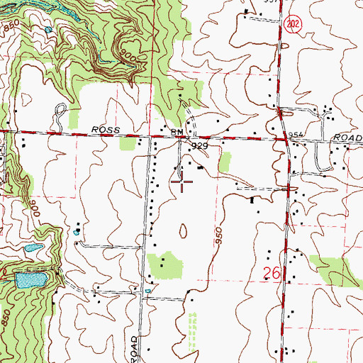 Topographic Map of Southside Farms, OH