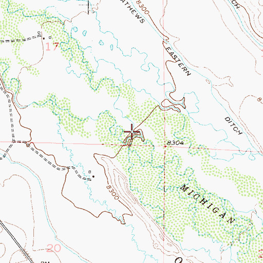 Topographic Map of Mac Farlane Meadows Ditch, CO