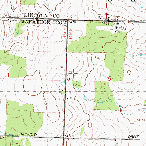 Topographic Map of Teske Farms, WI