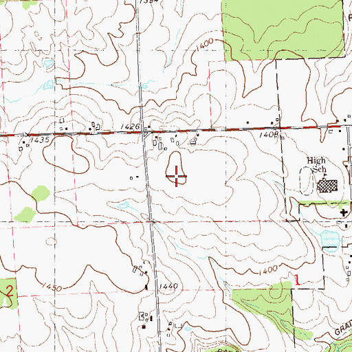 Topographic Map of Guden Farms, WI