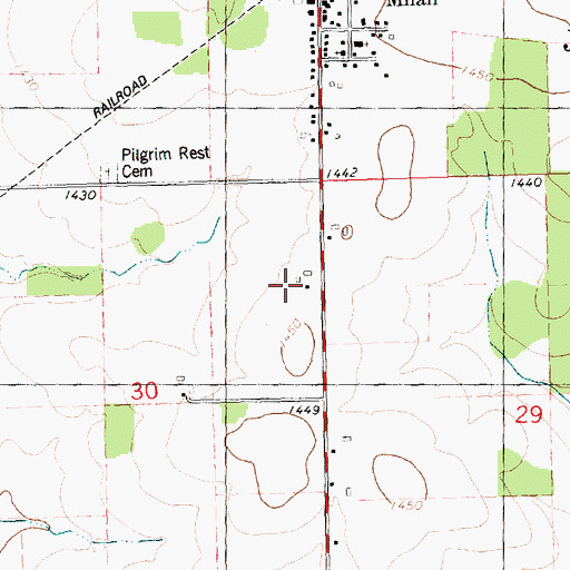 Topographic Map of Hoffman Farms, WI