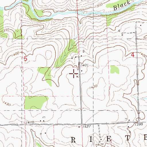 Topographic Map of Lotzer Farms, WI