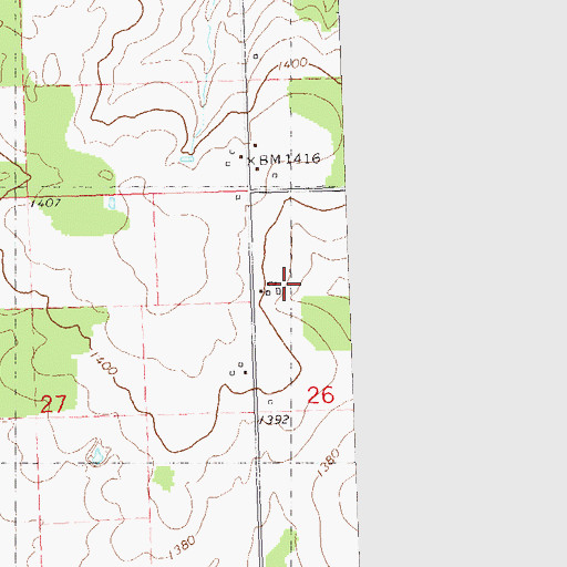Topographic Map of Meridian Heights Farm, WI
