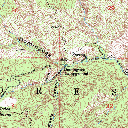 Topographic Map of Maple Canyon, CA