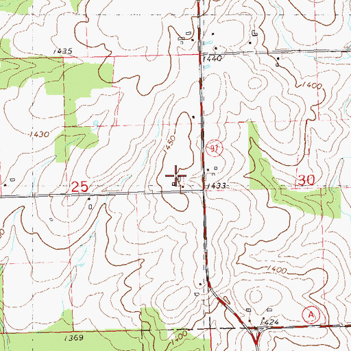 Topographic Map of Jaris Hills Farms, WI