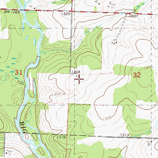 Topographic Map of Otter Farms, WI