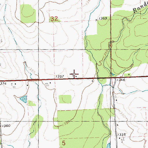 Topographic Map of Hidden Creek Ranch, WI