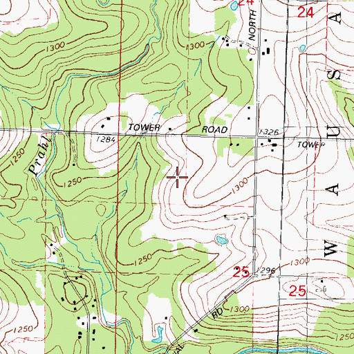 Topographic Map of Burger Farms, WI