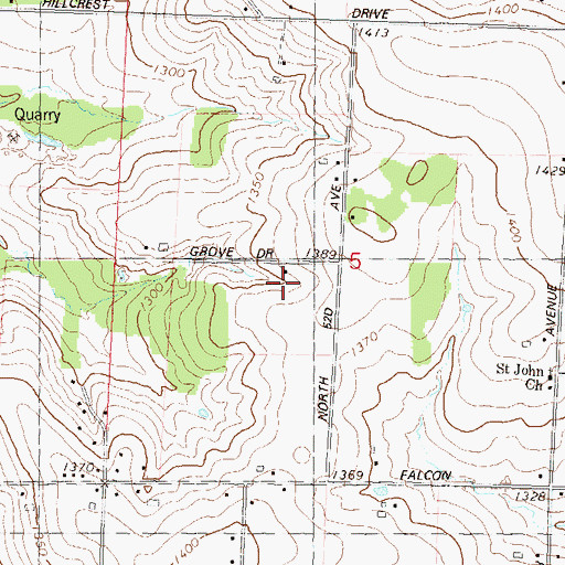 Topographic Map of Endres Farm, WI