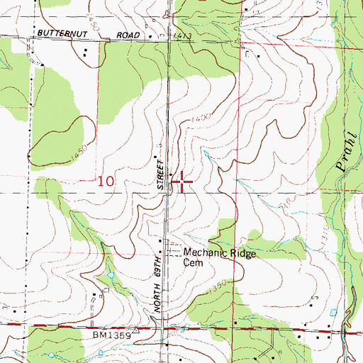 Topographic Map of Forest Lawn Farm, WI