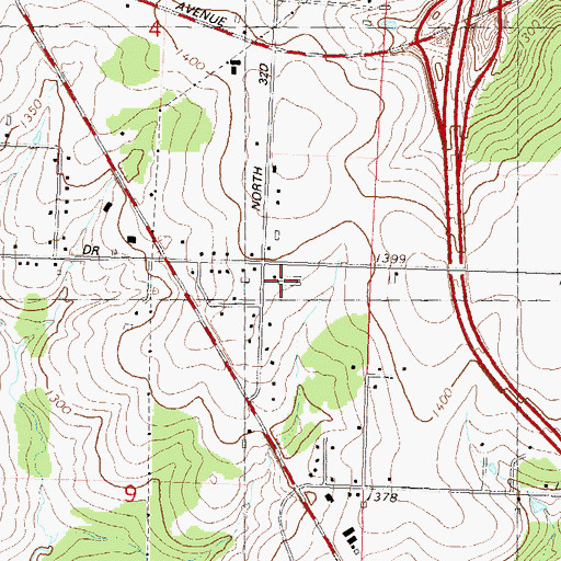 Topographic Map of Baumann Farms, WI