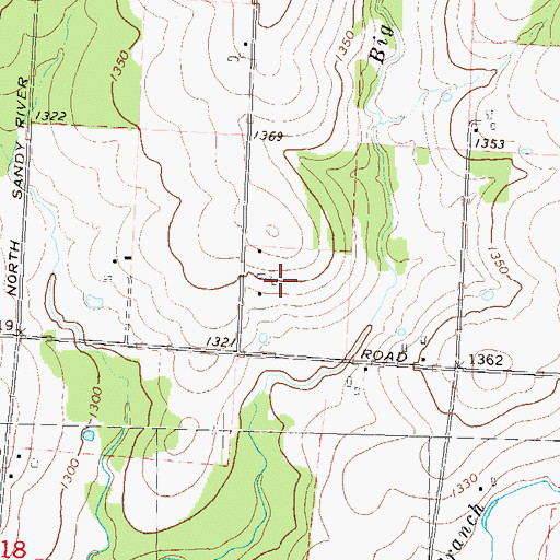 Topographic Map of Blue Ridge Dairy, WI