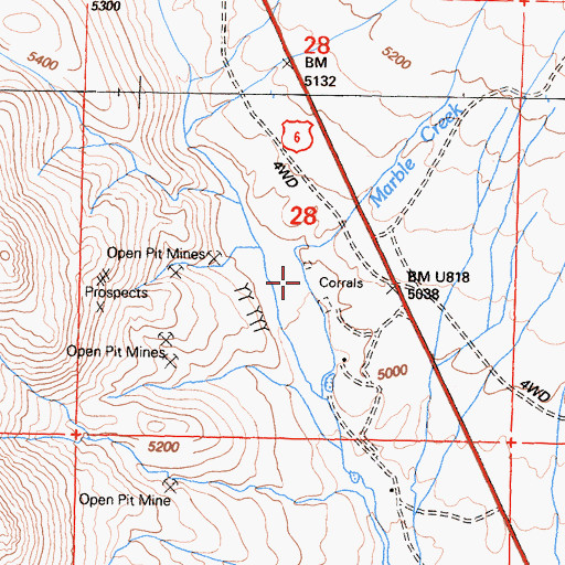 Topographic Map of Marble Creek, CA