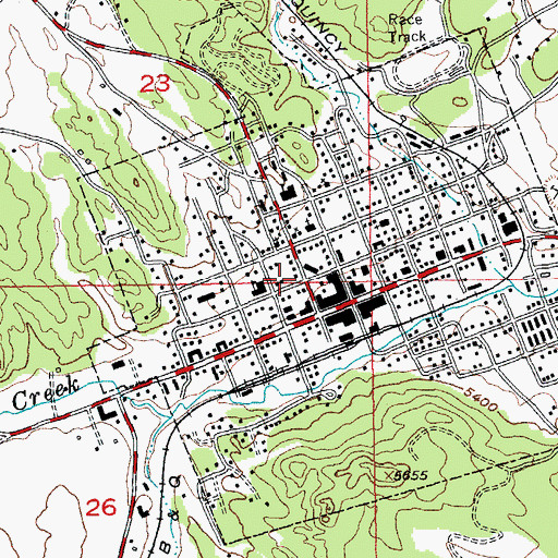 Topographic Map of Custer County Library, SD