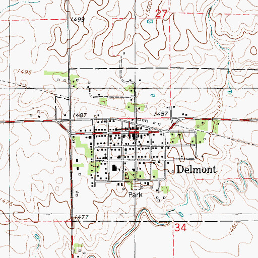 Topographic Map of Opera Block Library, SD