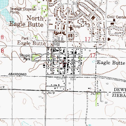 Topographic Map of Dakota Club Library, SD
