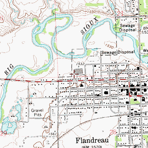 Topographic Map of Moody County Resource Center, SD