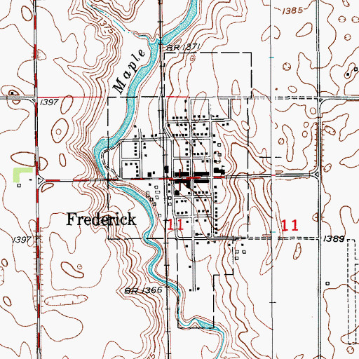 Topographic Map of Emma Burnham Public Library, SD