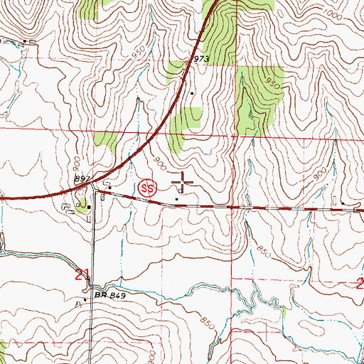 Topographic Map of Albright Farms, WI