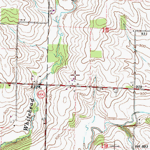 Topographic Map of Applegate - Bader Farm, WI