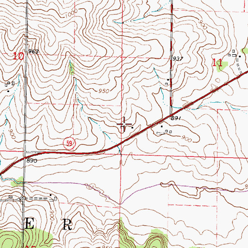 Topographic Map of Brugger Farms, WI