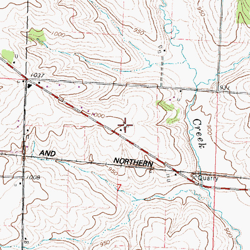Topographic Map of Dein Acres, WI