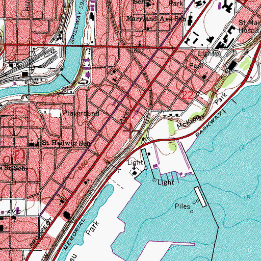Topographic Map of Hathaway Tower, WI