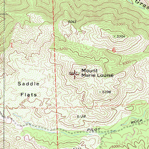 Topographic Map of Mount Marie Louise, CA
