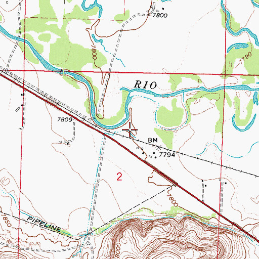 Topographic Map of McIntosh Arroyo Ditch, CO