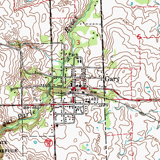 Topographic Map of Gary Public Library, SD