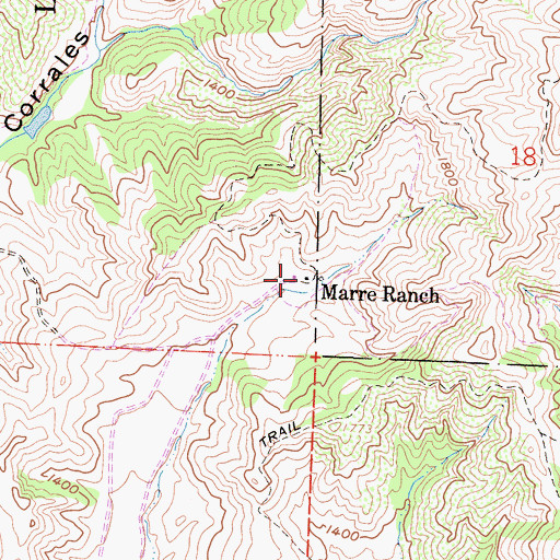 Topographic Map of Marre Ranch, CA