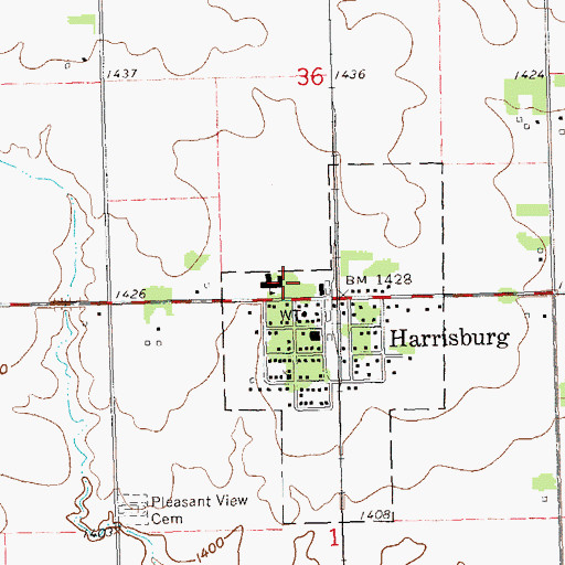 Topographic Map of Harrisburg Community Library, SD