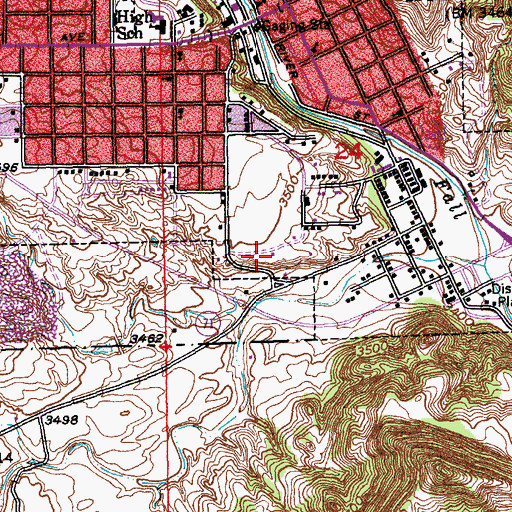 Topographic Map of Hot Springs Public Library, SD