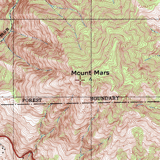 Topographic Map of Mount Mars, CA