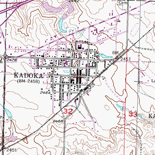 Topographic Map of Jackson County Library, SD