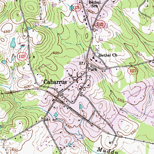 Topographic Map of Black & Phillips American Legion Midland Post 433, NC