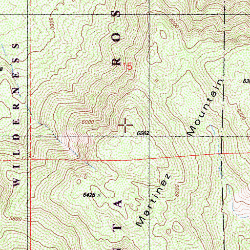 Topographic Map of Martinez Mountain, CA