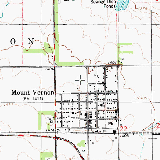 Topographic Map of Mount Vernon Public Library, SD