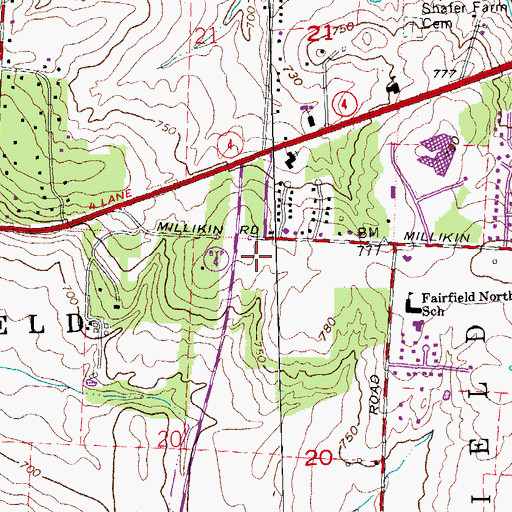 Topographic Map of Community Christian Church (Fairfield Township Campus), OH