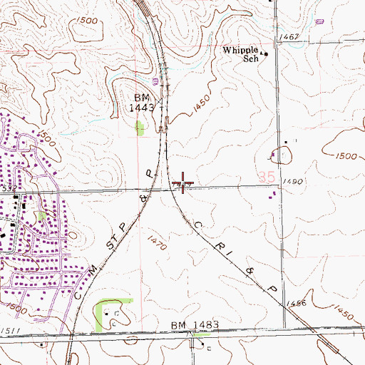 Topographic Map of Harriet L J Ronning Branch Library, SD