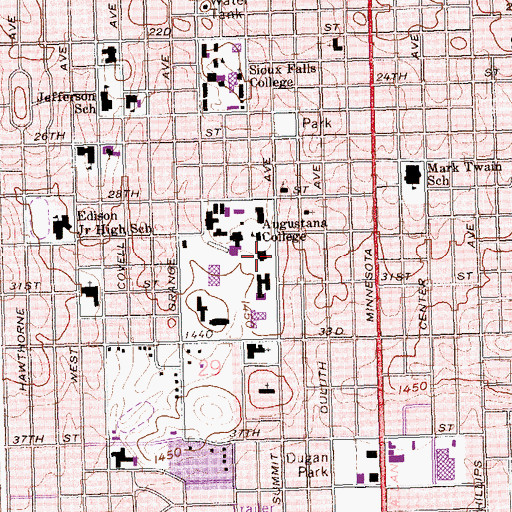 Topographic Map of Mikkelsen Library, SD