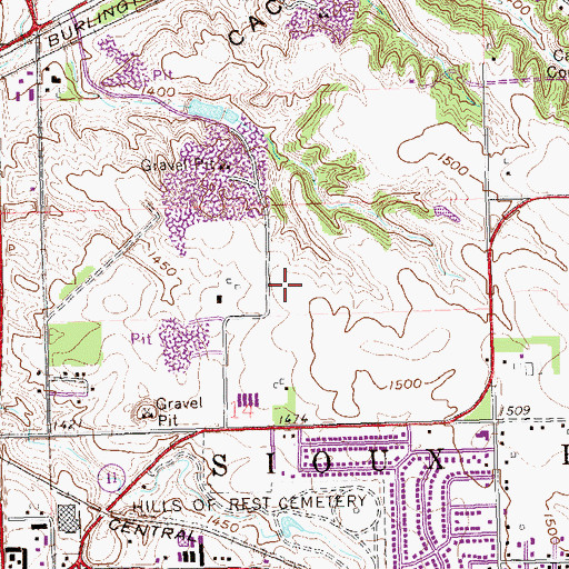 Topographic Map of Oak View Branch Library, SD