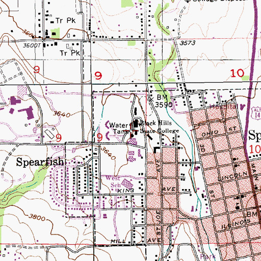 Topographic Map of E Y Berry Library, SD