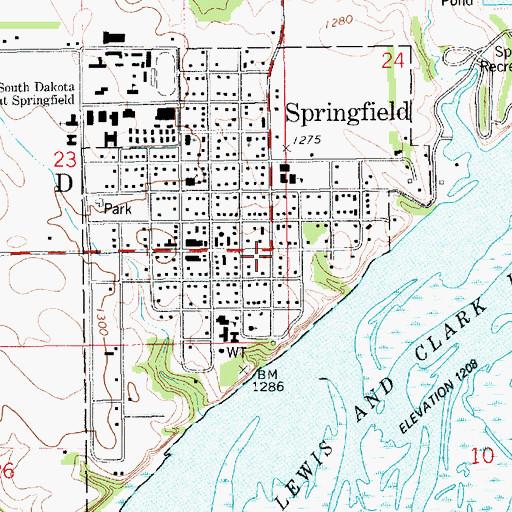Topographic Map of Evelyn Lang Public Library, SD