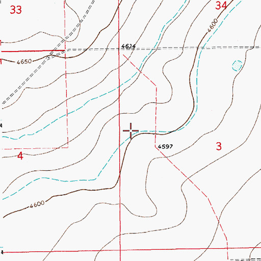 Topographic Map of Mustang Reservoir Canal, CO