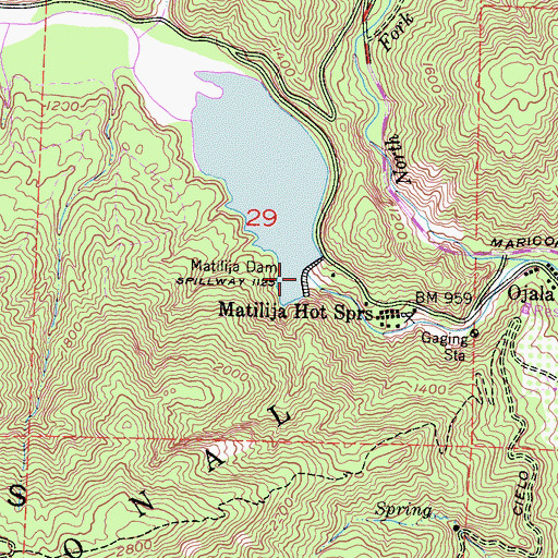 Topographic Map of Matilija Dam, CA